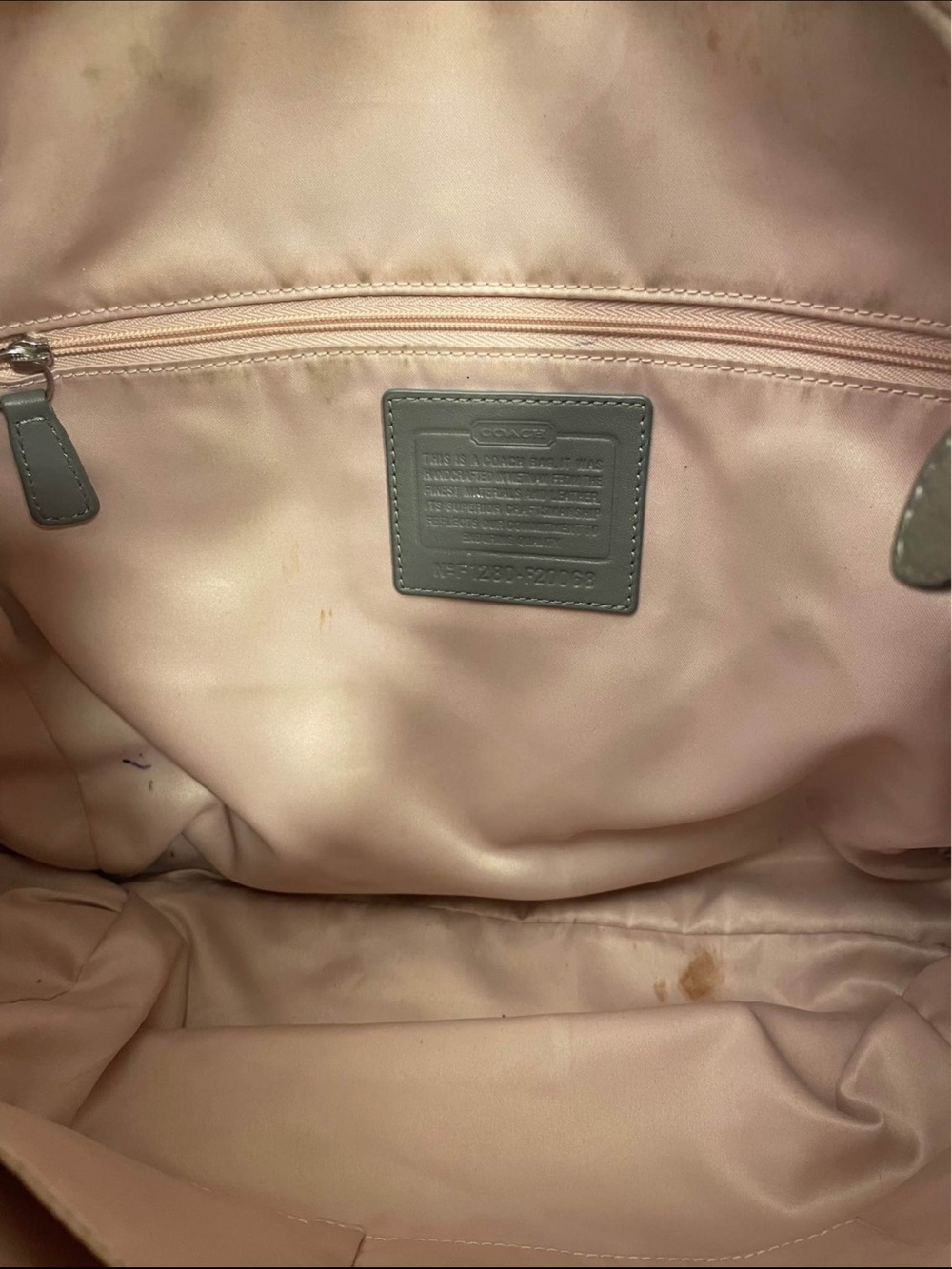 Coach Metallic Gray Signature Circle Shoulder Bag - Picture 9 of 10
